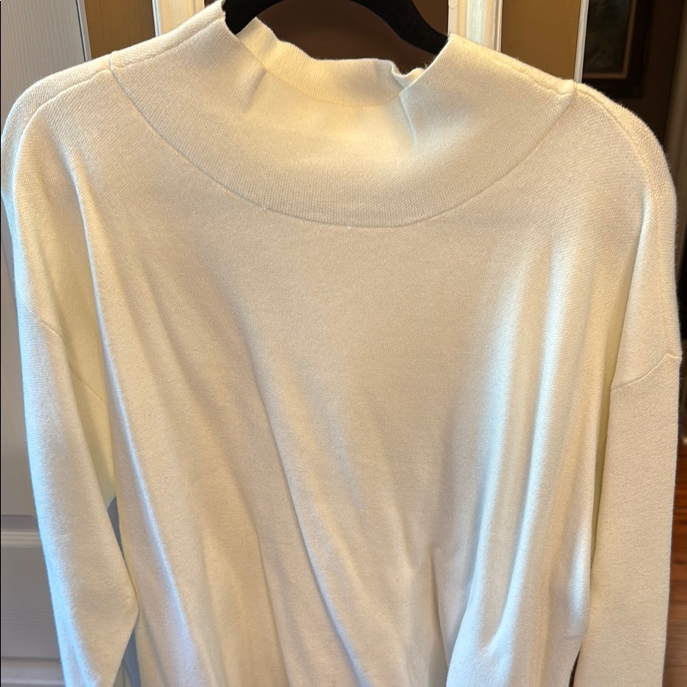 Maeve Carys Mock Neck Cream Women's Sweater